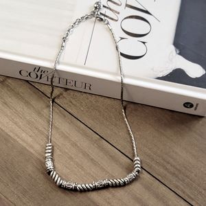 Sterling Silver Beaded Necklace - Silver